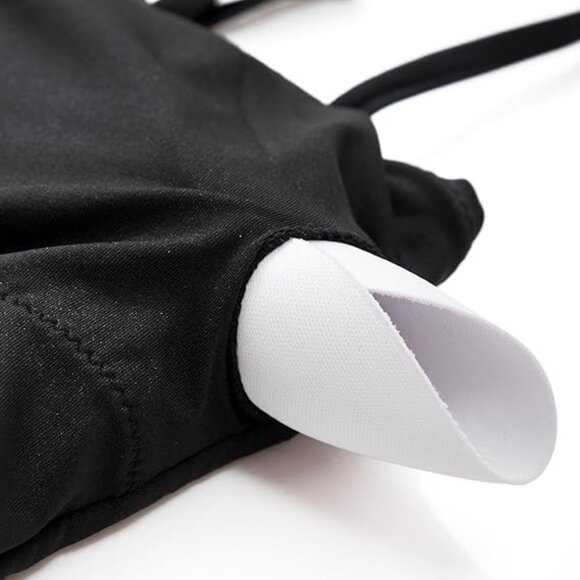 SUUKSESS Women Tummy Control One Piece Square Neck Black Size Large - Picture 5 of 7